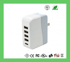 5 port 5v 6.8a usb smart charger for iPhone, iPad, watch with UL FCC CE certificates